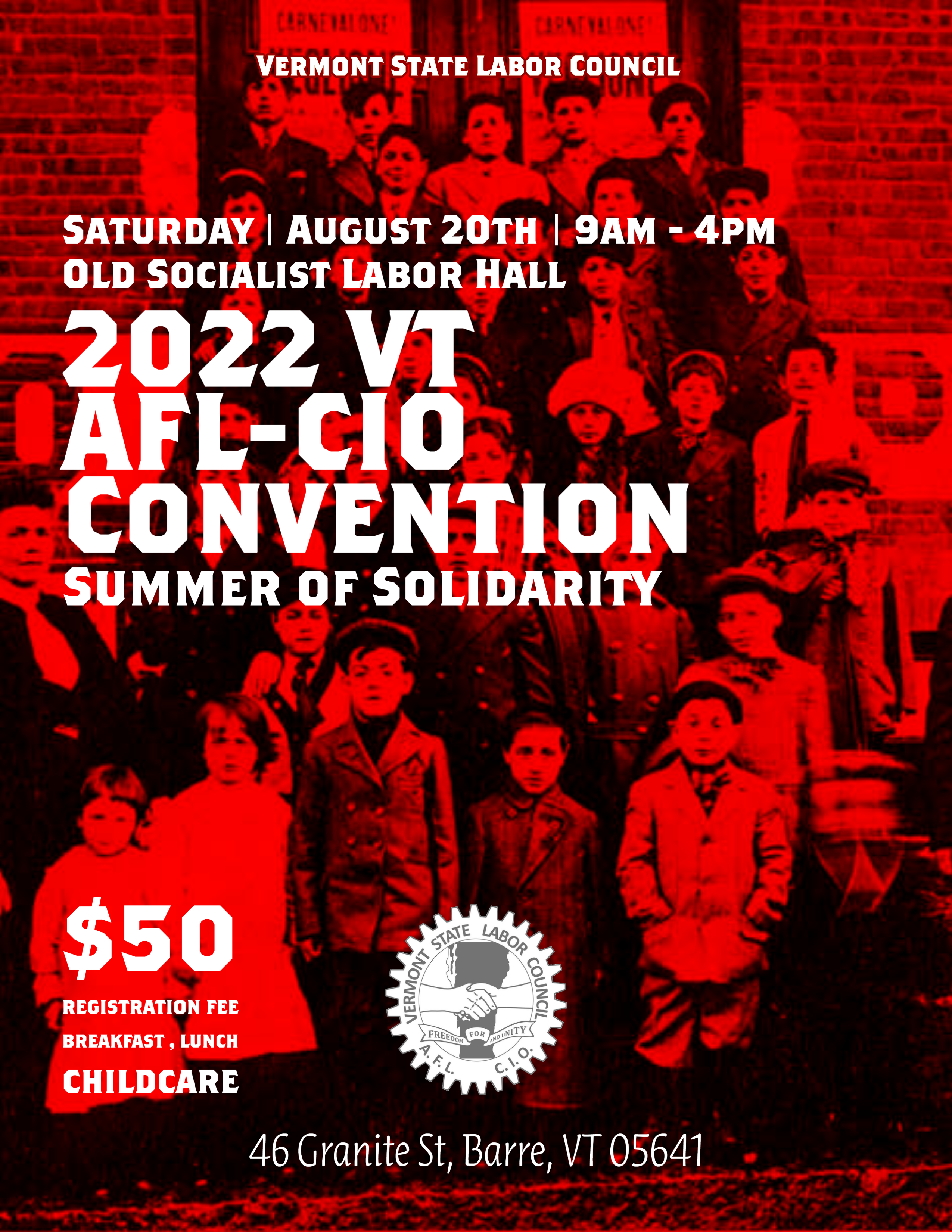 2022 VT AFL-CIO Convention Flyer